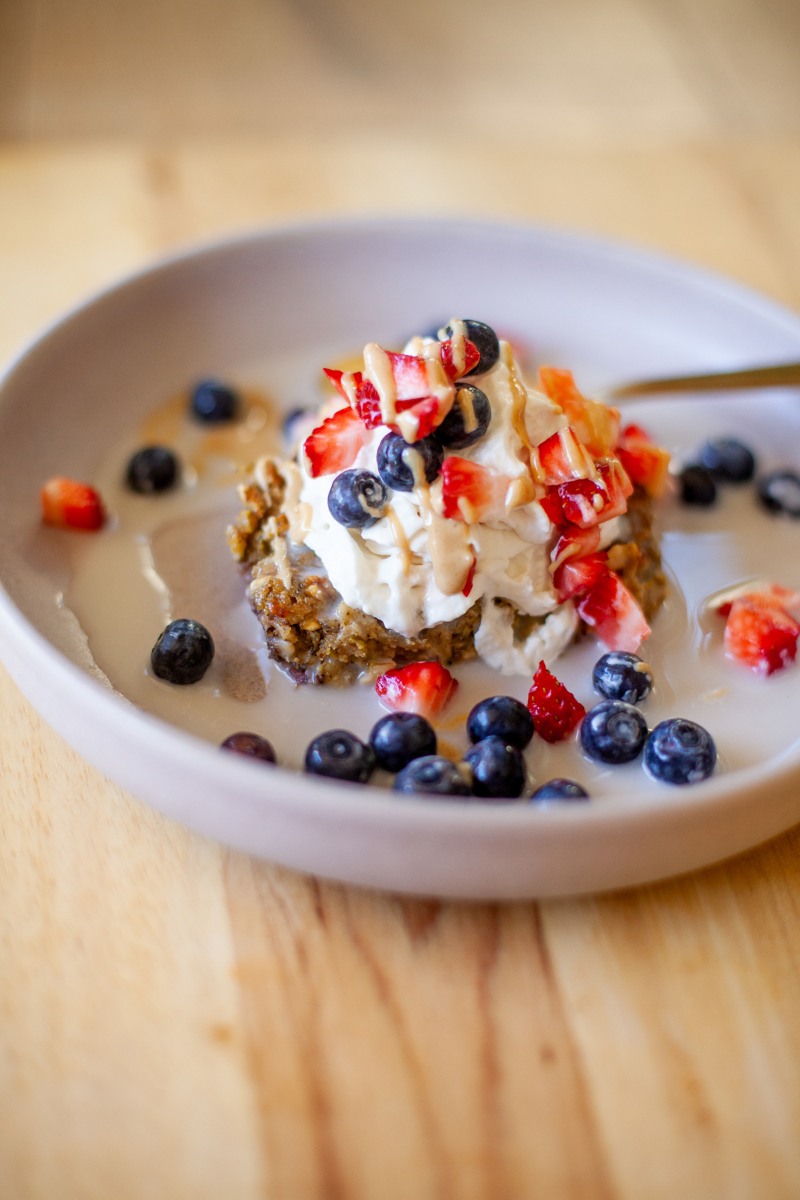 Dairy-Free Lemon Blueberry Baked Zucchini Oats