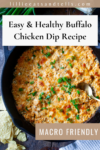 Pinterest pin for healthy buffalo chicken dip.