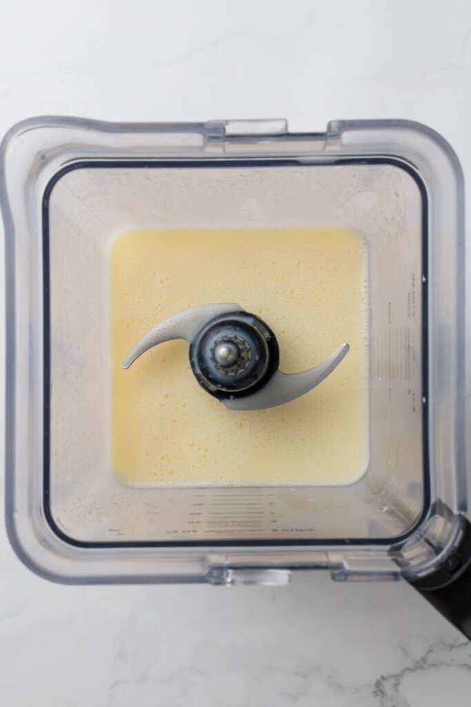 Egg whites, cottage cheese and feta cheese blended in blender.