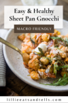 Pinterest pin for sheet pan gnocchi dinner.