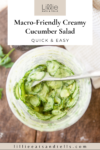 Pinterest pin for creamy cucumber salad.