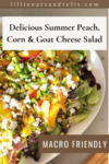 Pinterest pin for peach and corn summer salad.